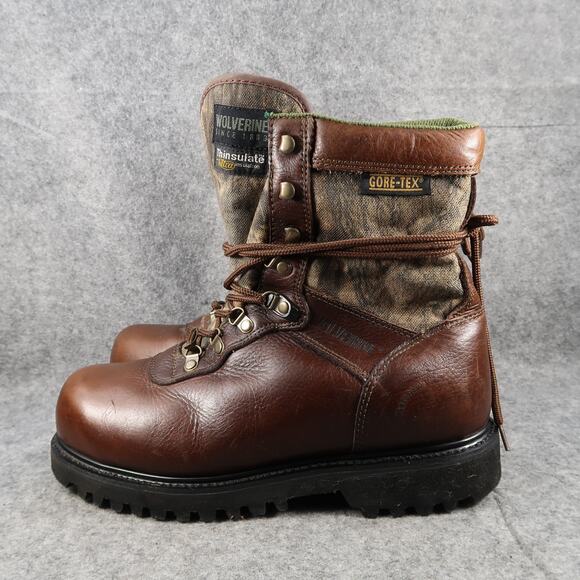 Wolverine Shoes Men 9.5 Boots Hunter Leather Camo Insulated Wide Width GTX Sport main image 10